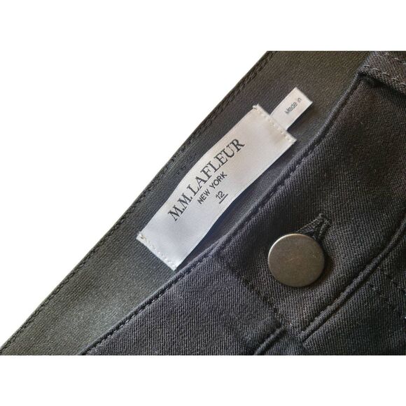MM Lafleur Jeans Women's 12 Black Archie Better than Denim Cotton Flare - Picture 3 of 5